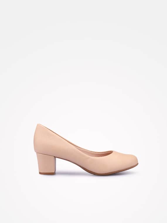 Sapato Pump de Tacão de Forma Redonda