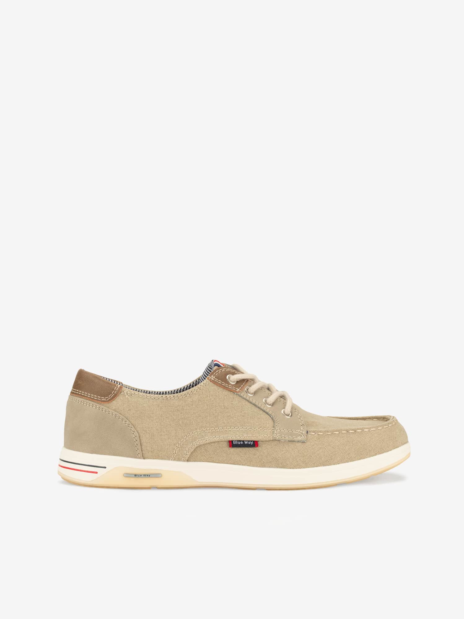 Sapato Blue Way Estilo Vela de Atacador em Tecido com Cupsole