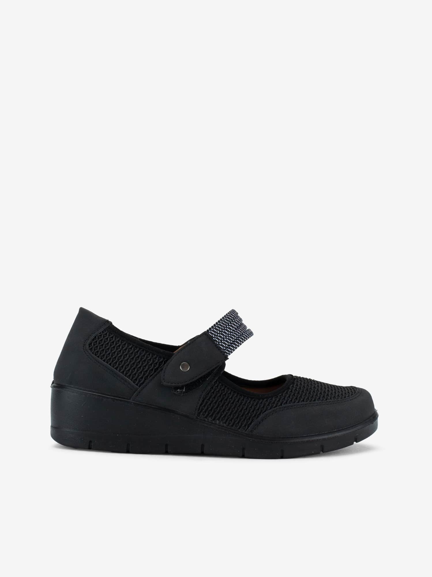 Sapato Mary Jane Combinada com Mesh
