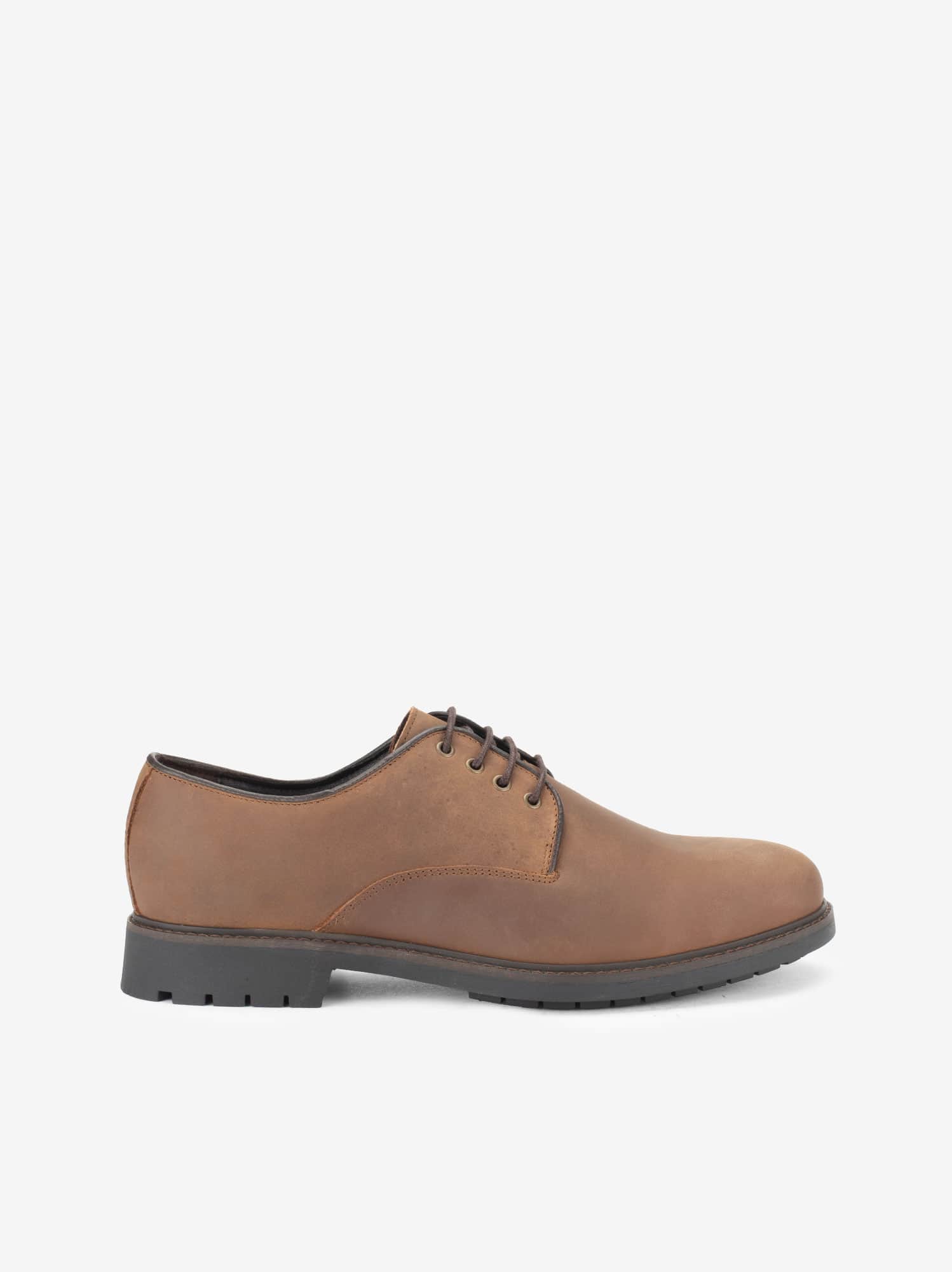 Sapato Derby em Pele Nobuck Vintage de Atacador com Sola de Rasto