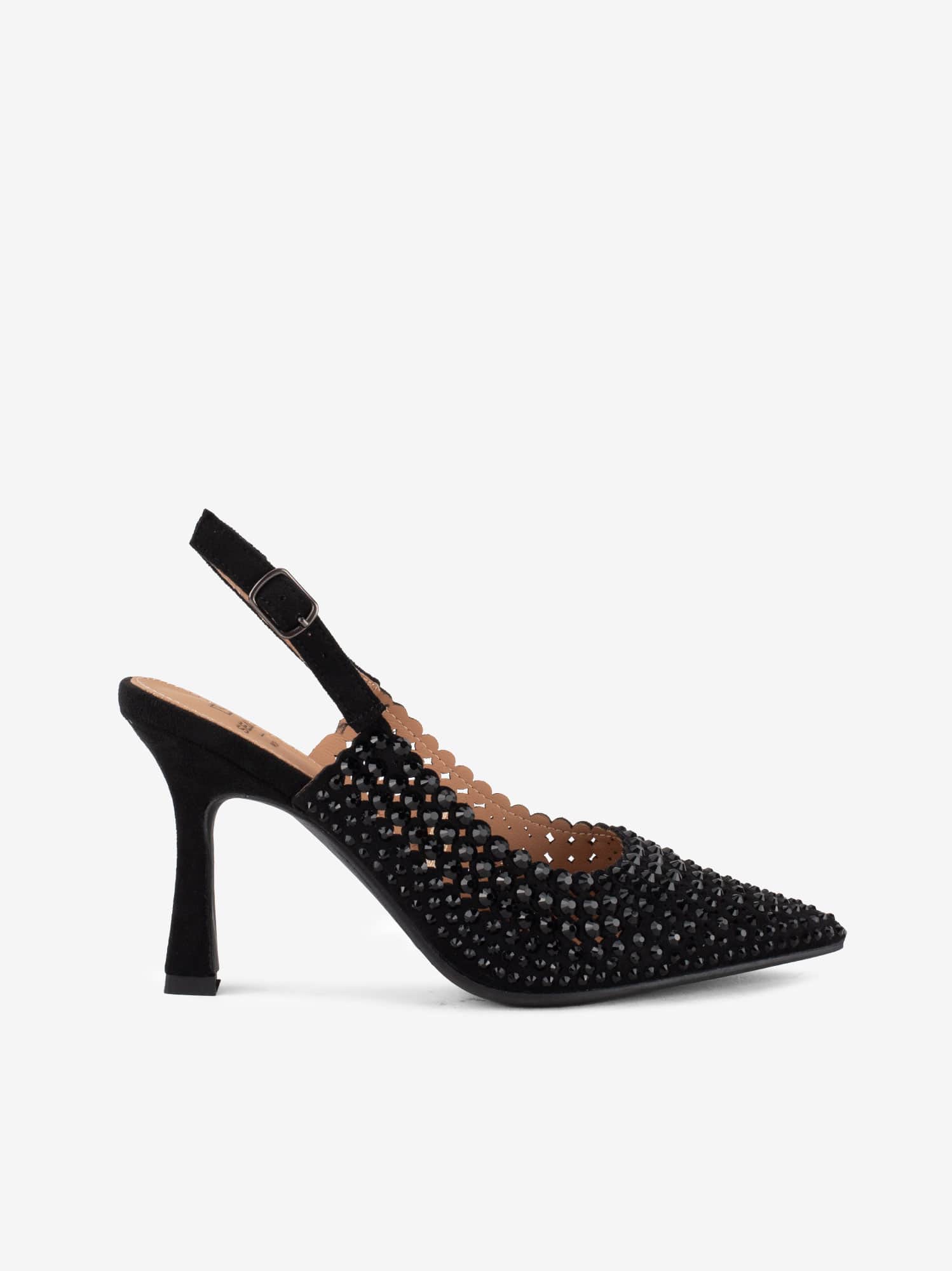 Sapato Pump Sling Back com Cristais