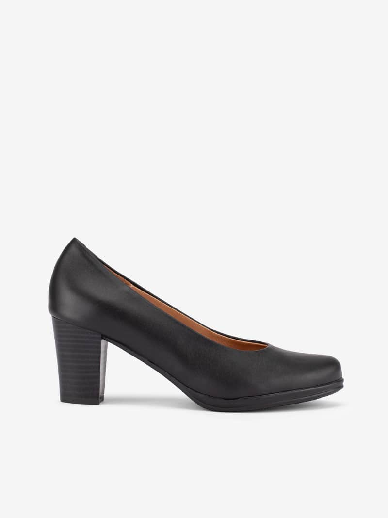Sapato Pump de Tacão em Pele com Sola Conforto