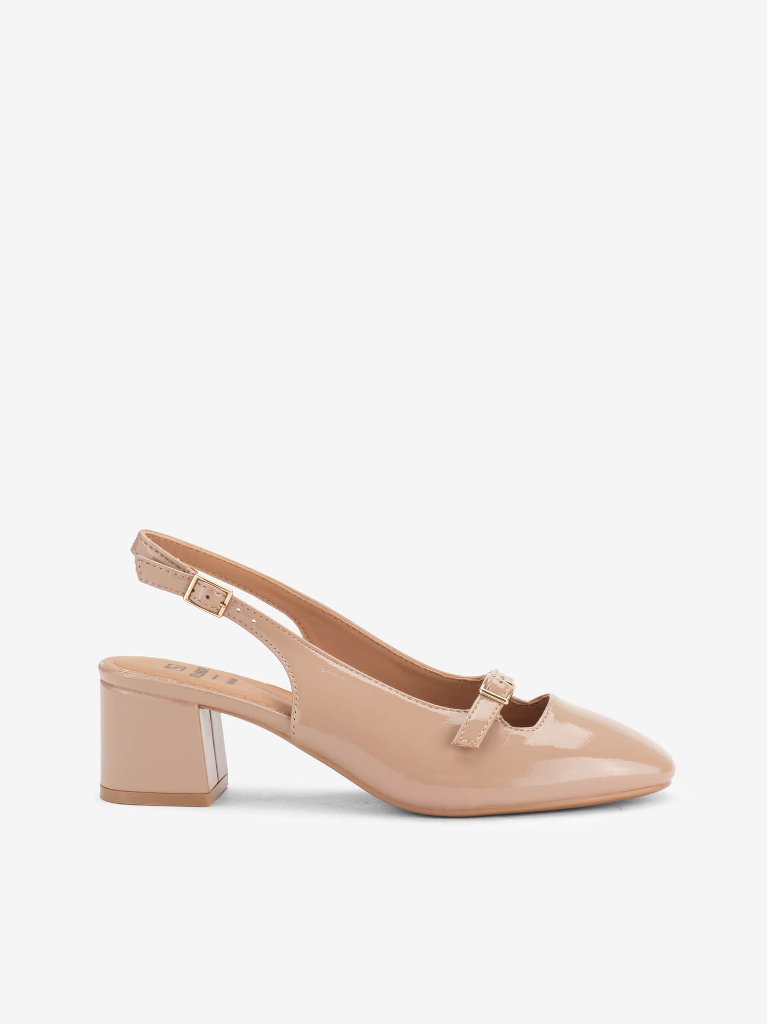 Sapato Pump Sling Back em Verniz
