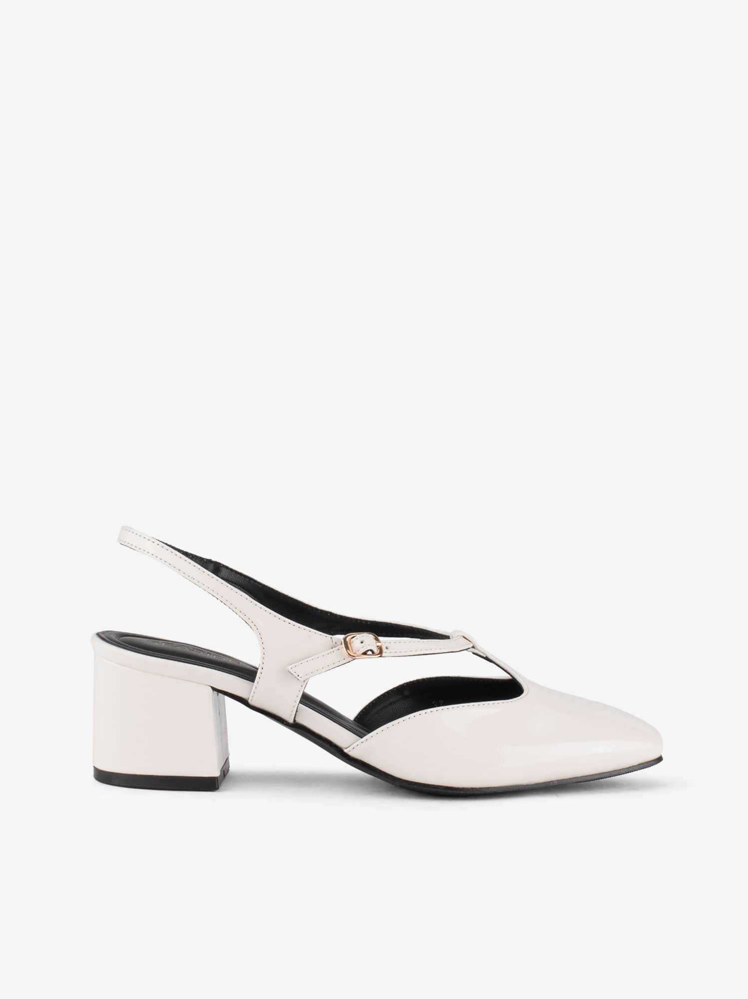 Sapato Mary Jane Sling Back de Tacão
