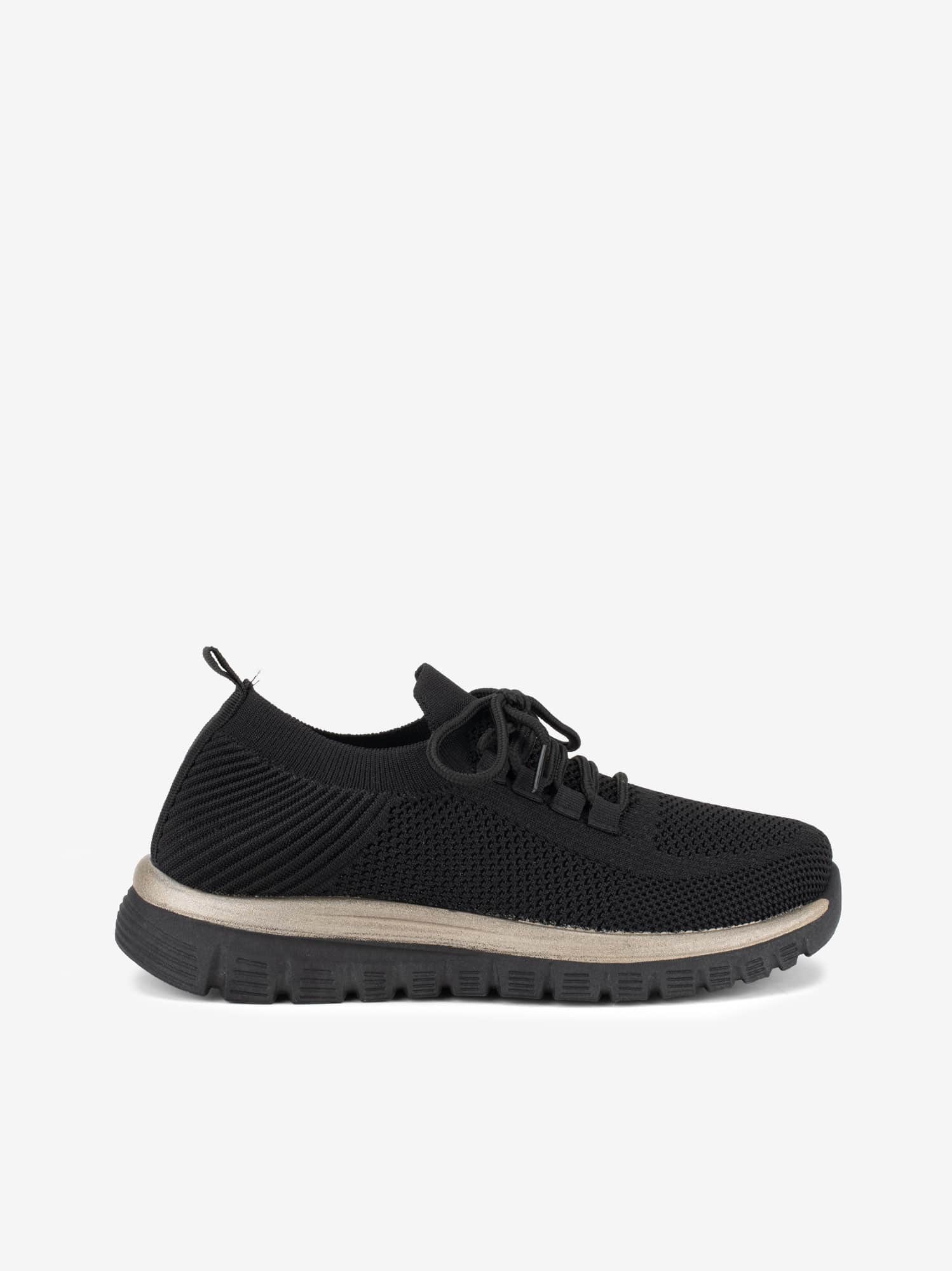 Sapatilha em Mesh de Atacador com Sola Estilo Running