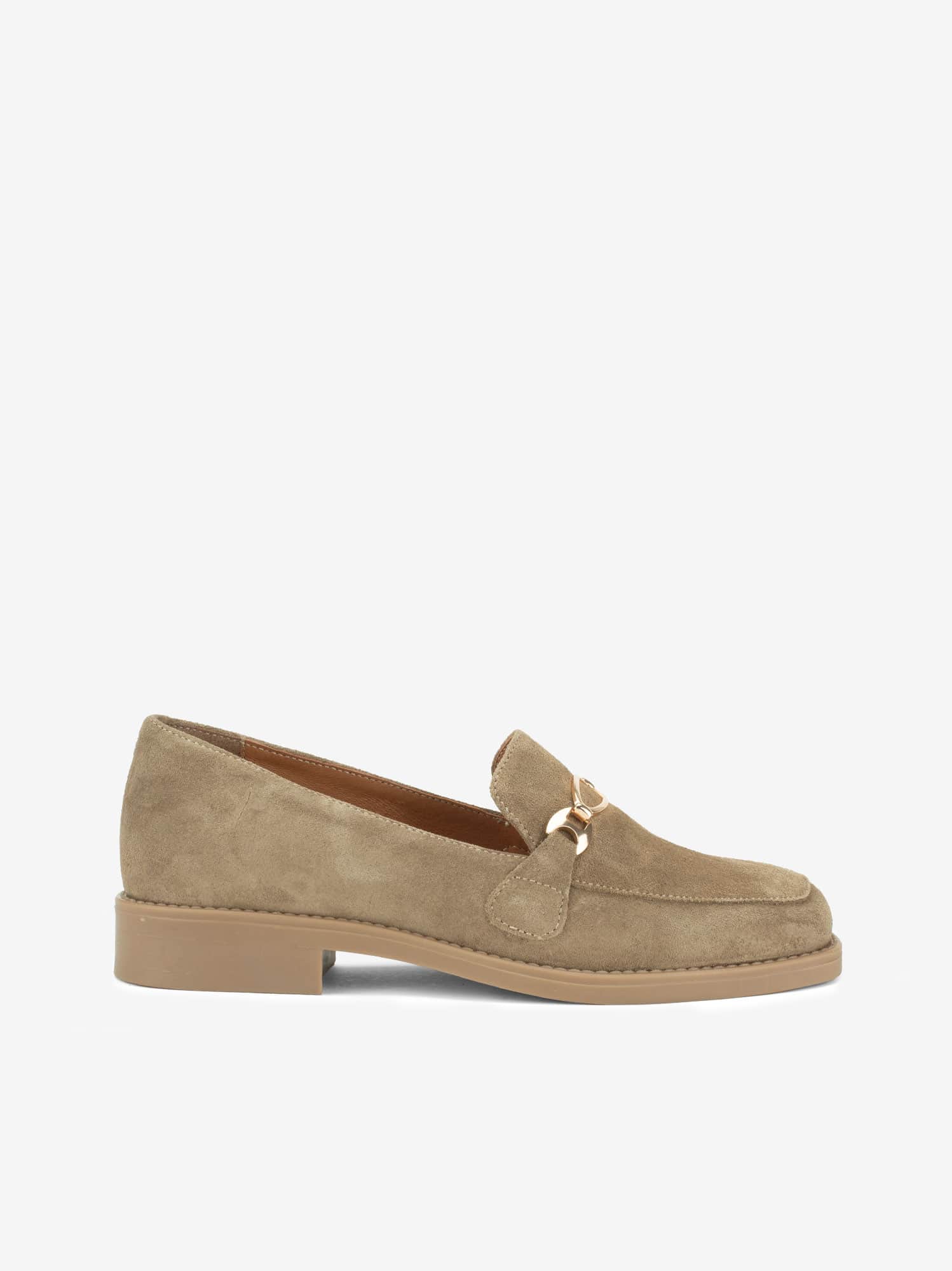 Sapato Loafer em Croute Camurça
