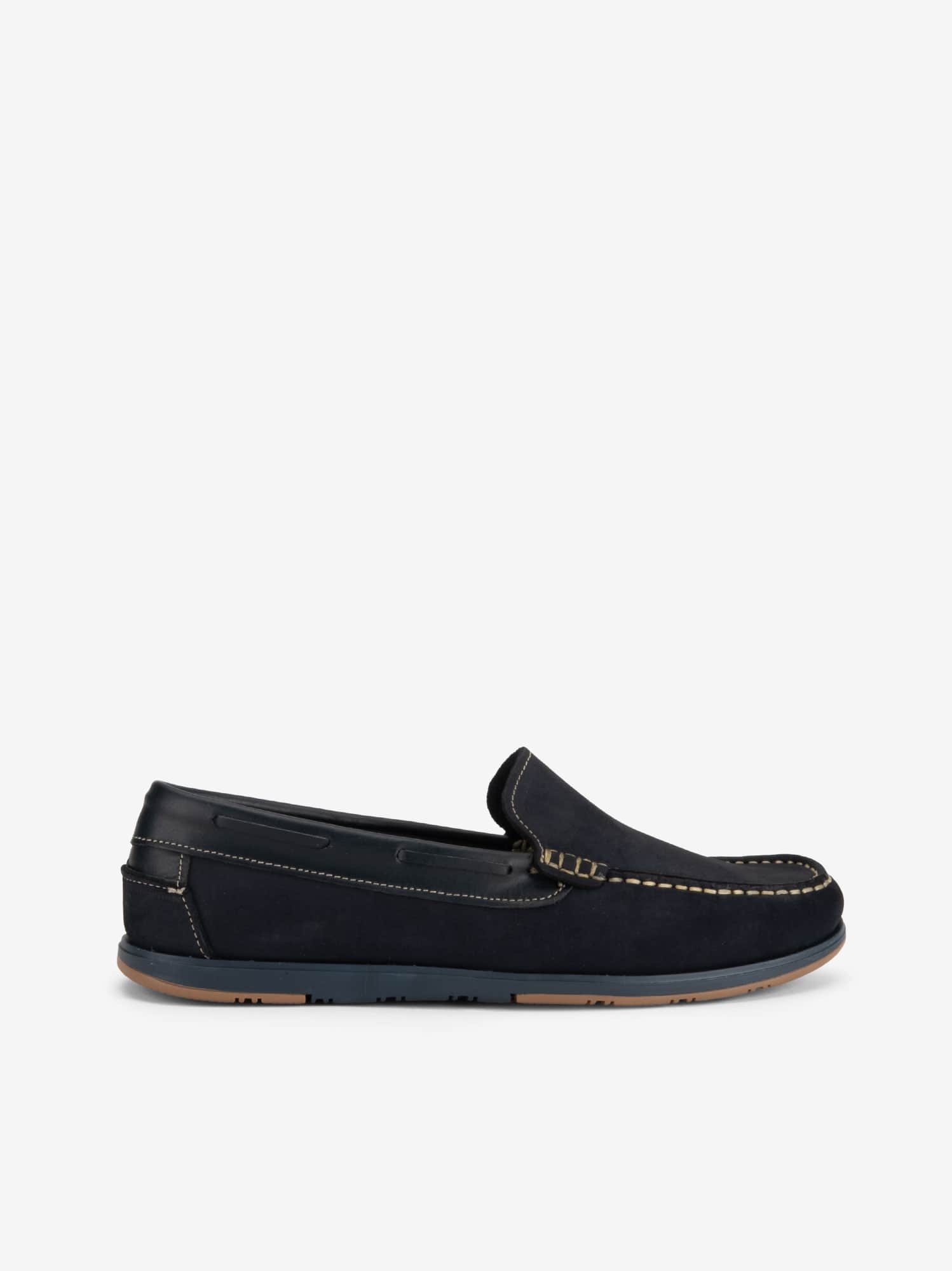 Sapato Mocassim Slip On em Pele Nobuck Combinada