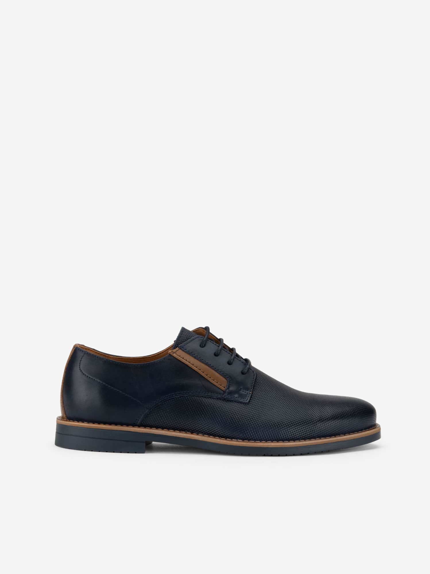 Sapato Derby em Pele Estampada de Atacador