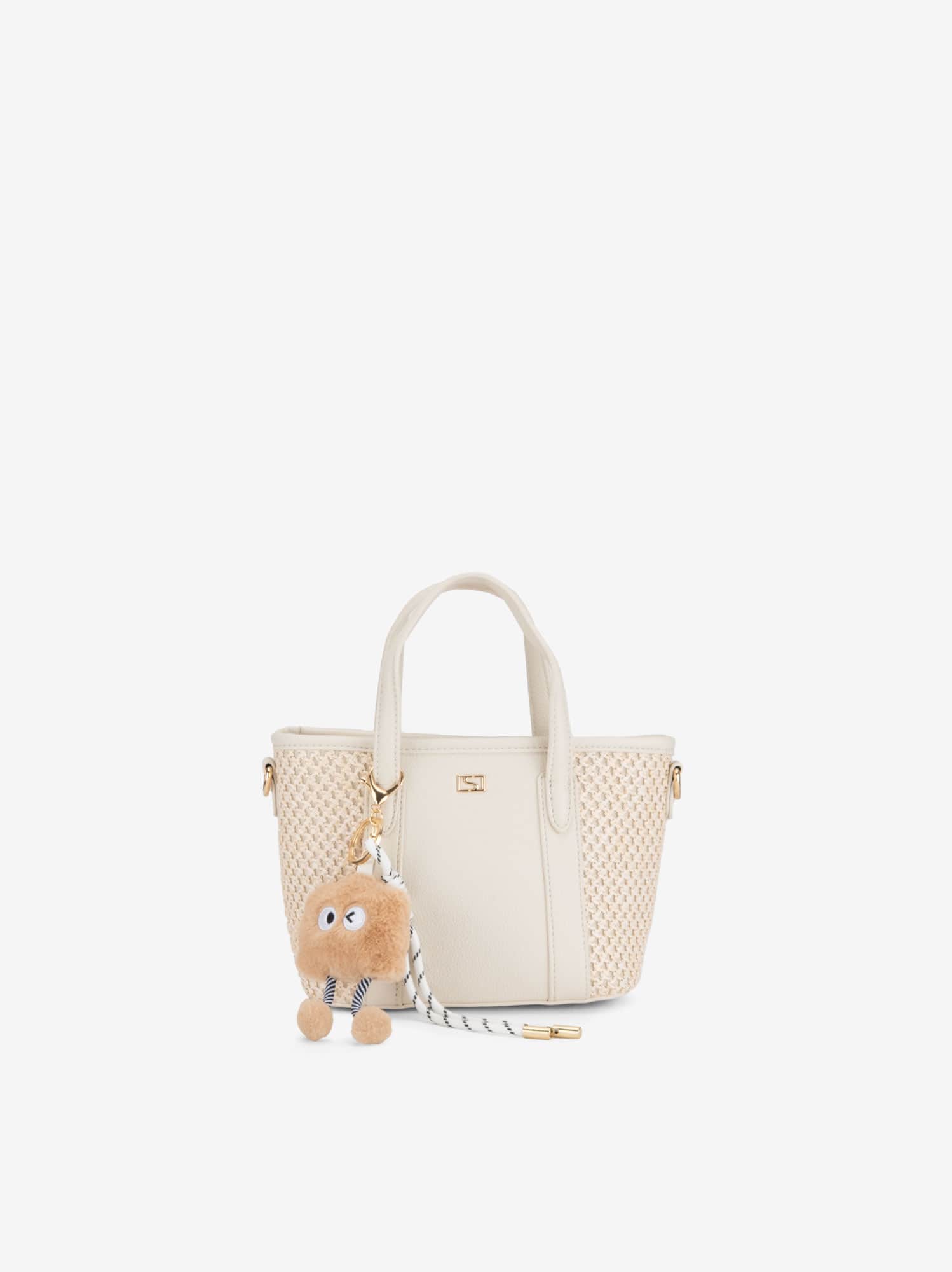 Mala Tote Combinada com Ráfia
