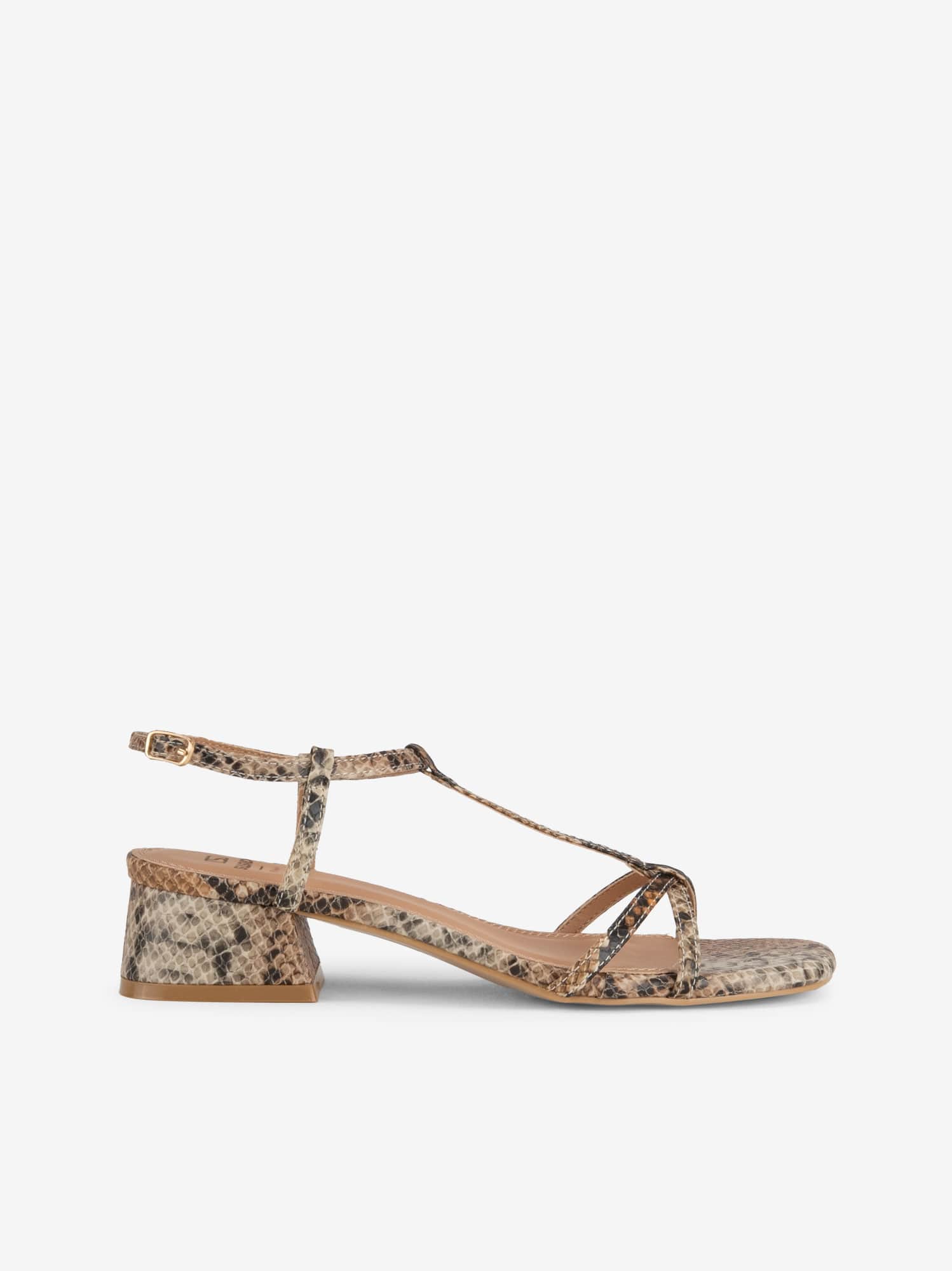 Sandália de Tacão Estampada