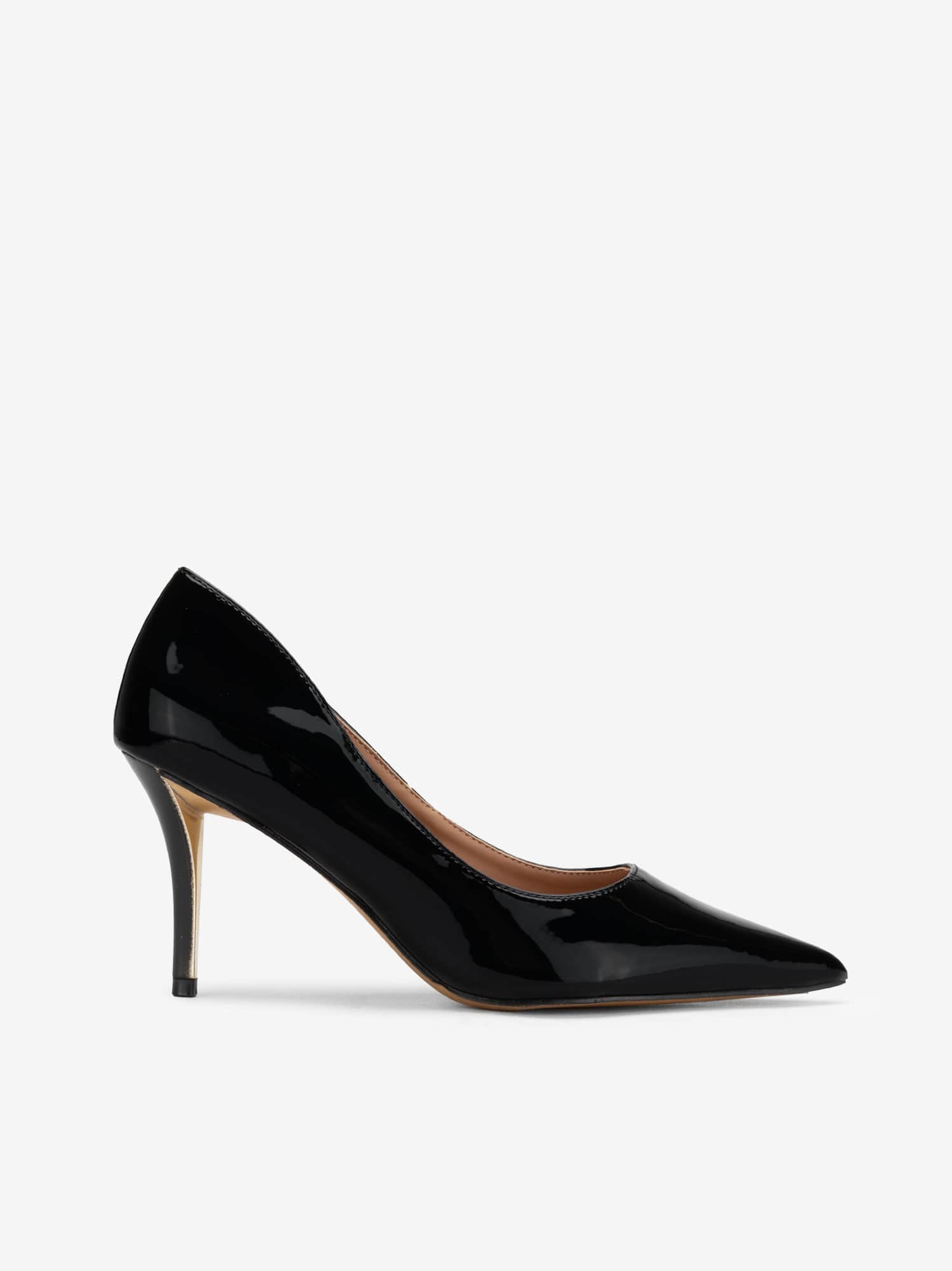 Sapato Pump em Verniz de Sola Dourada