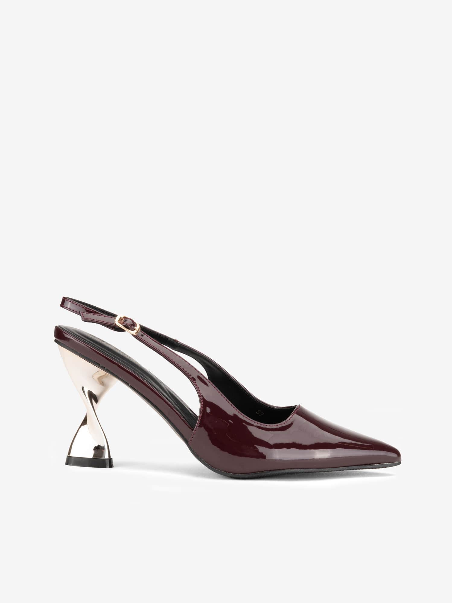 Sapato Pump Sling Back de Salto Metal