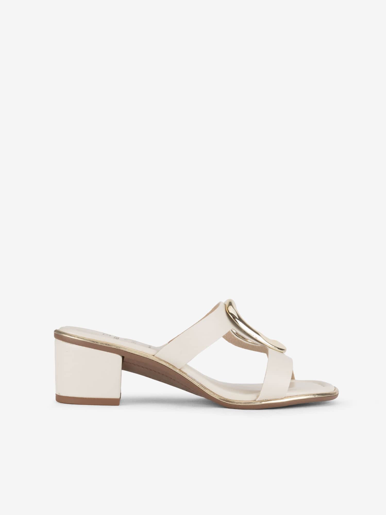 Sandália Mule de Tacão com Aplicação
