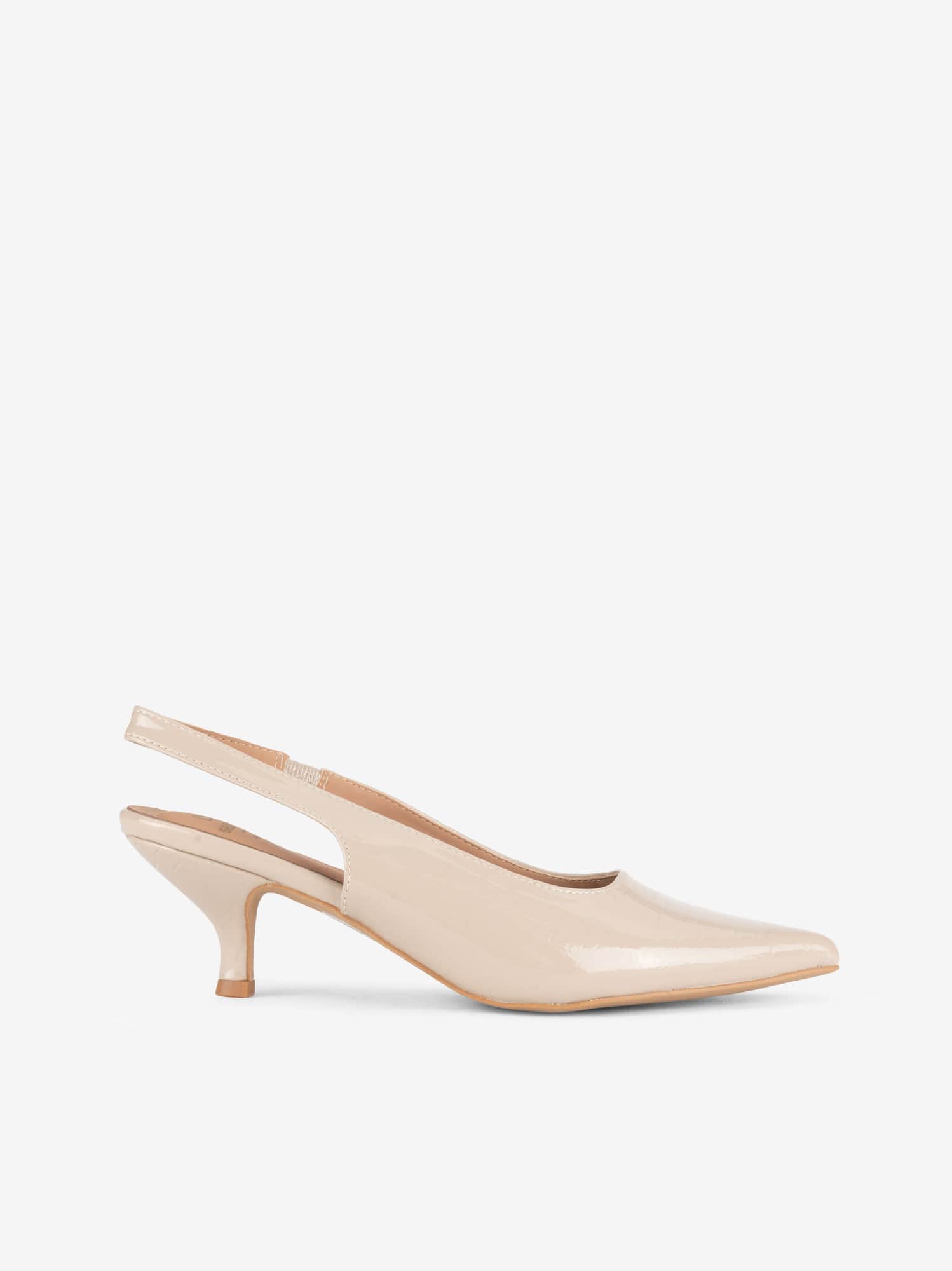 Sapato Sling Back em Verniz Croco
