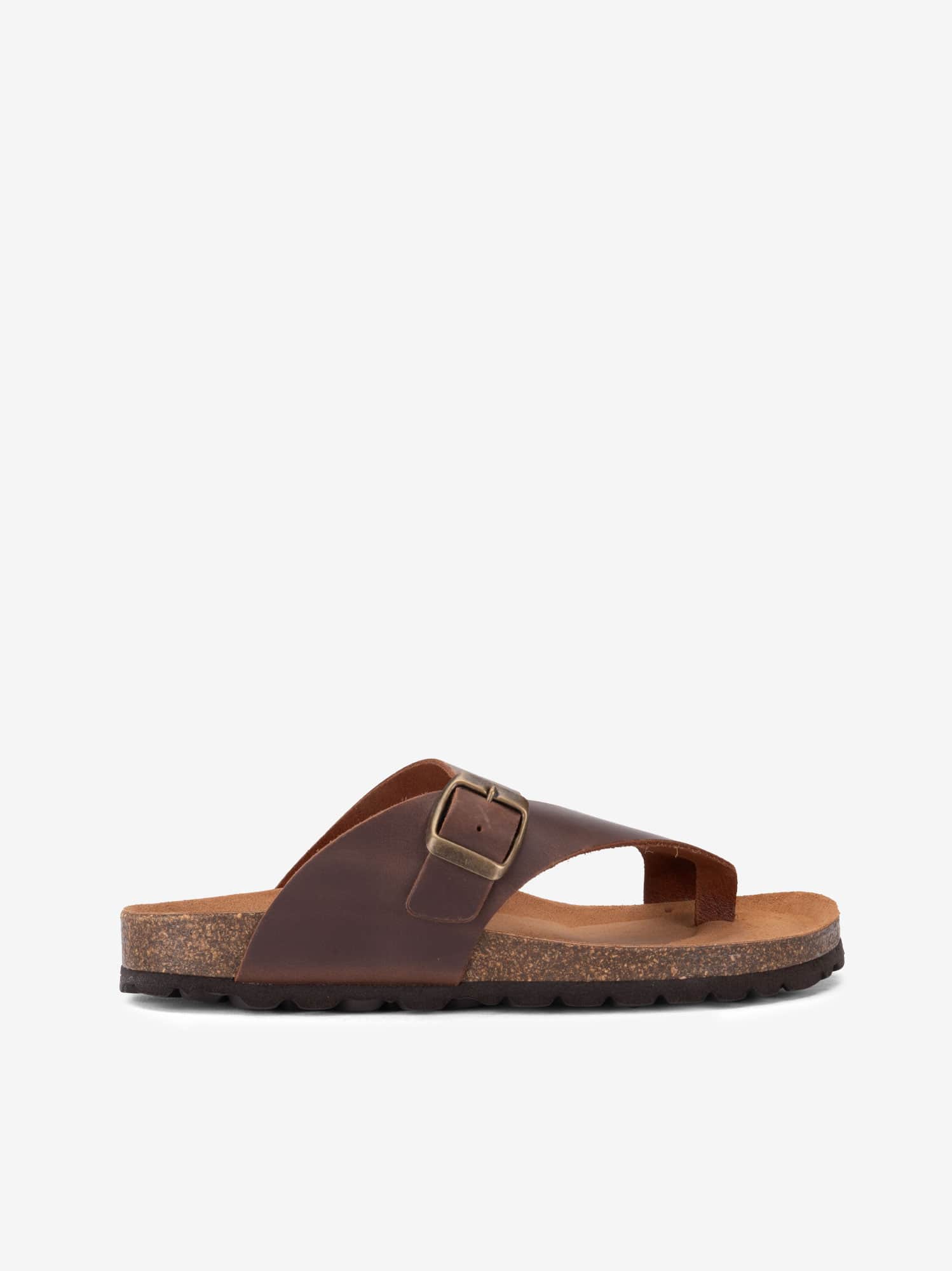 Chinelo Indigo Bay de Dedo em Pele Vintage de Fivela com Palmilha Bio