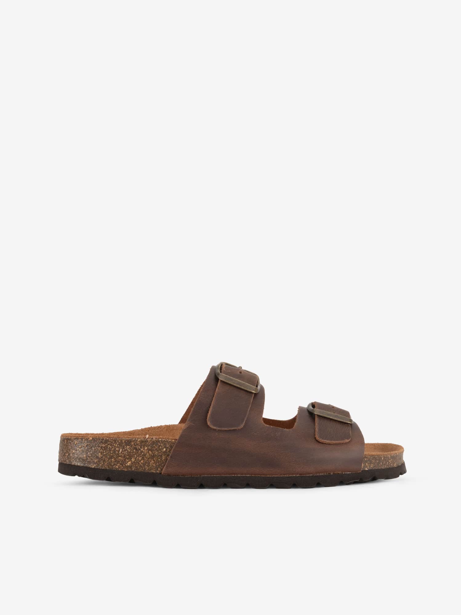 Chinelo Indigo Bay em Pele Vintage com Dupla Fivela e Palmilha Bio
