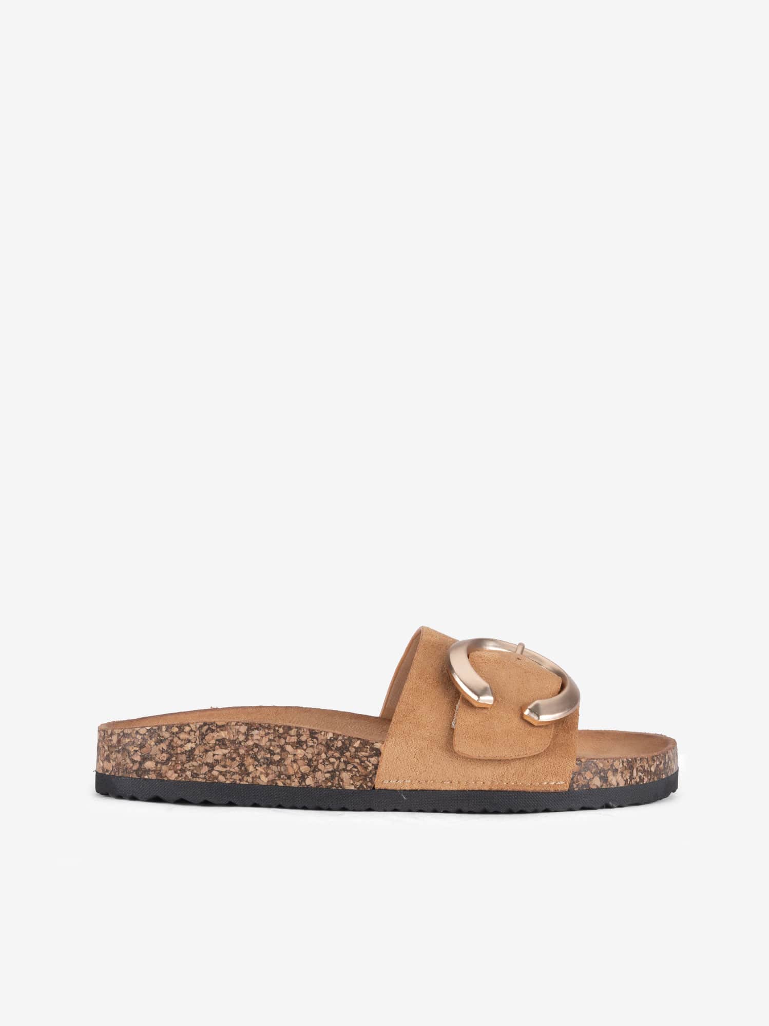 Chinelo em Camurça Têxtil de Fivela