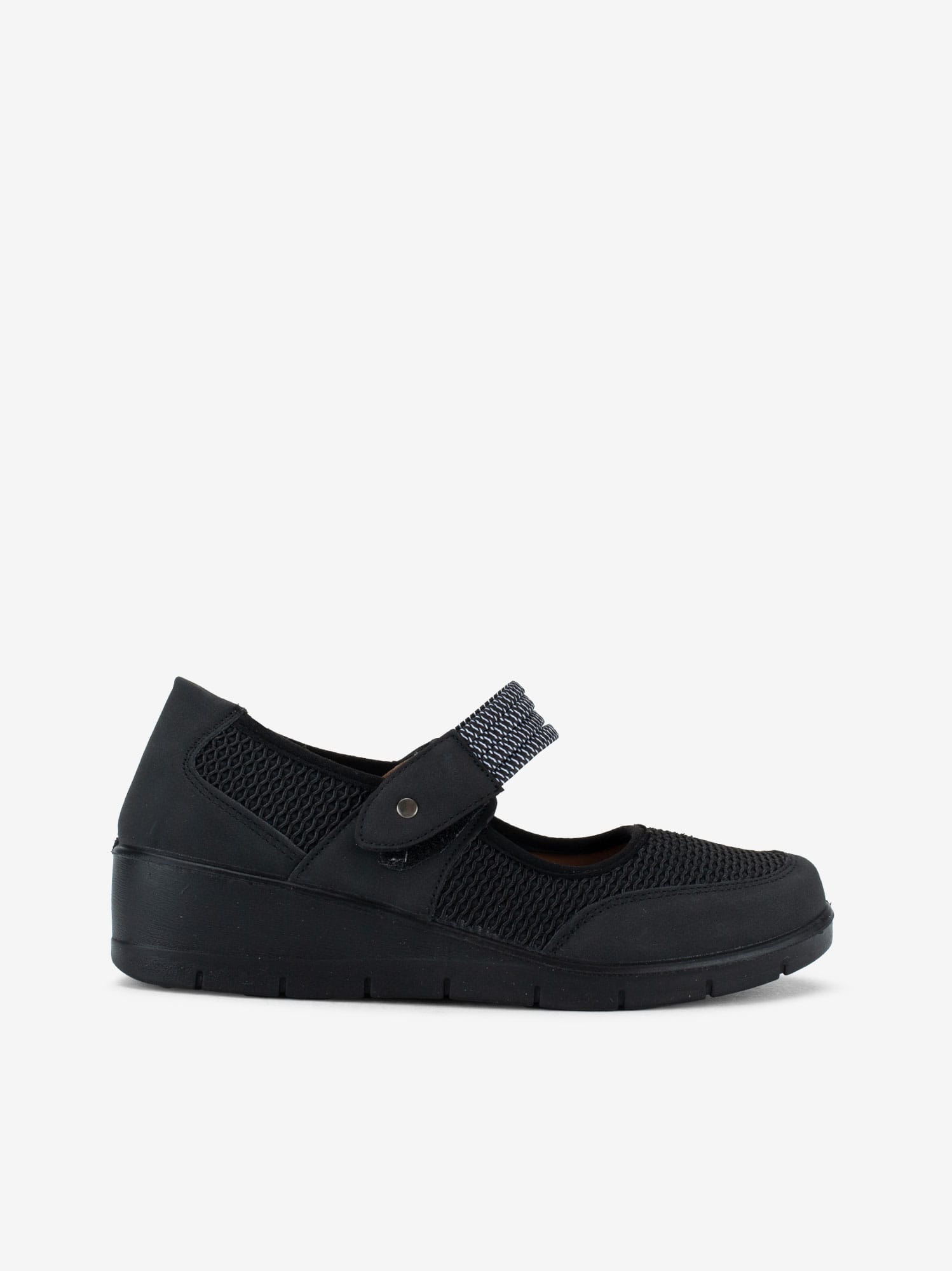 Sapato Mary Jane Combinada com Mesh