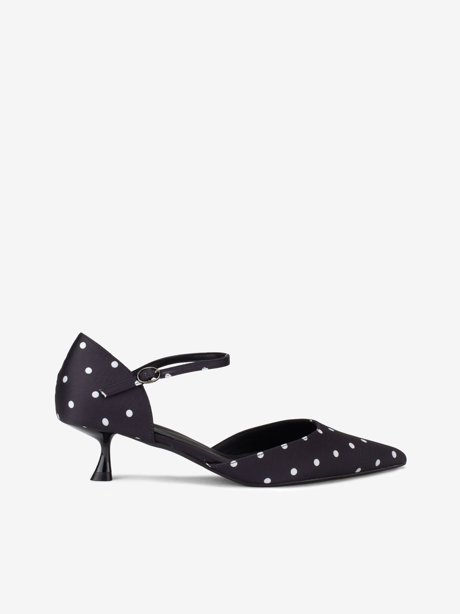 Sapato Stiletto Aberto Lateral de Fivela