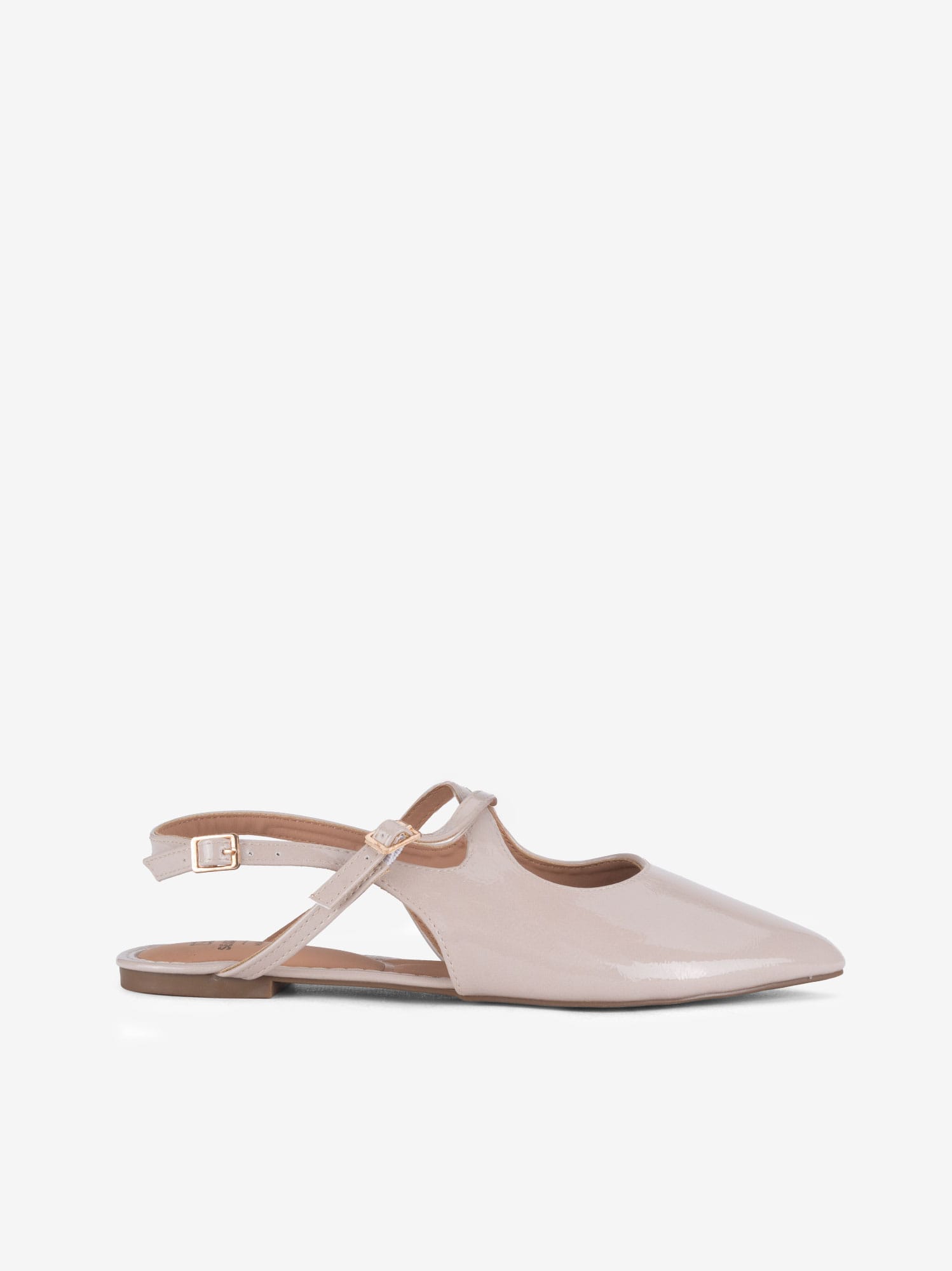Sapato Slingback Efeito Verniz