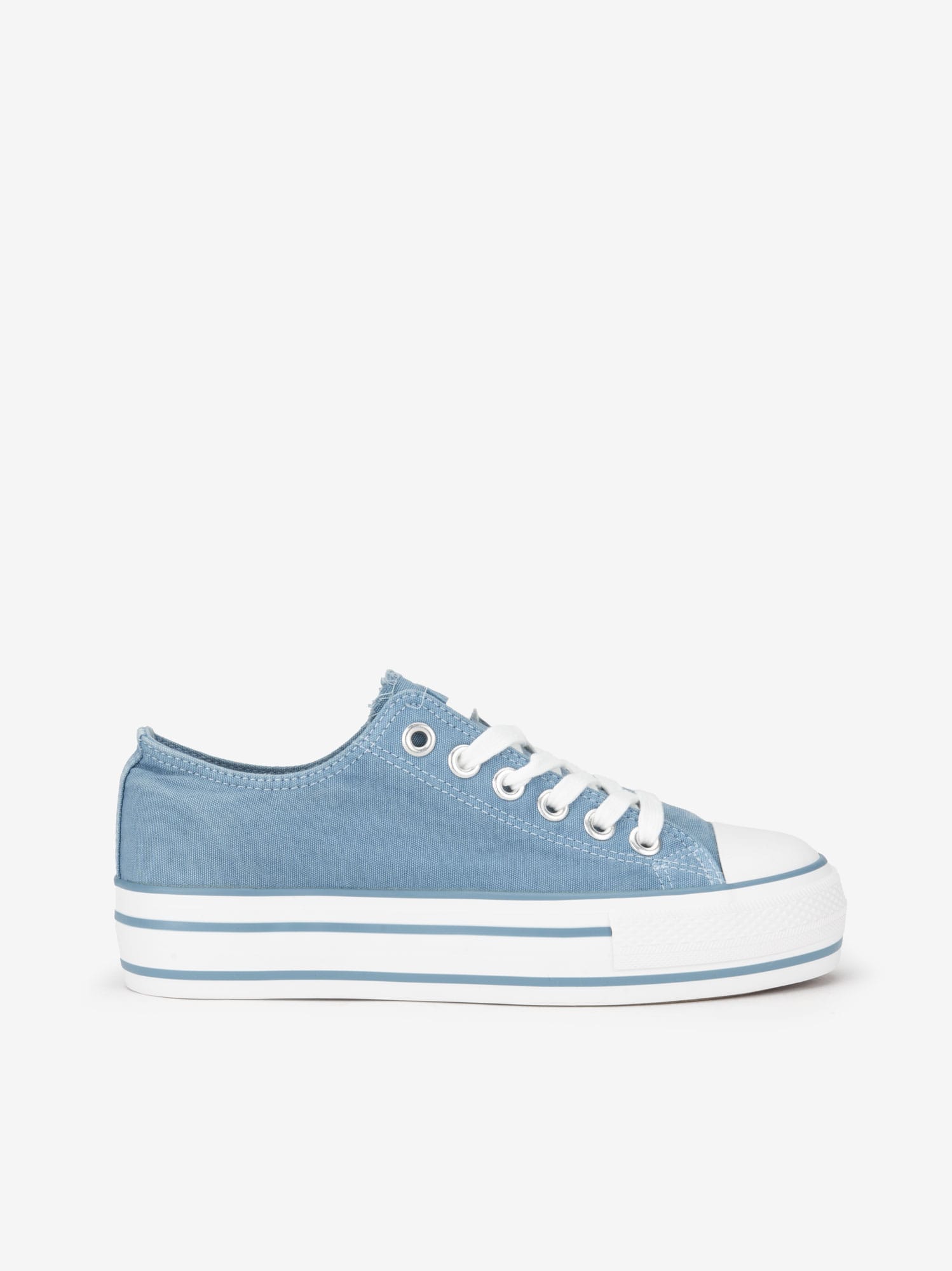 Ténis em Washed Canvas de Atacador com Cupsole Vulcanizada