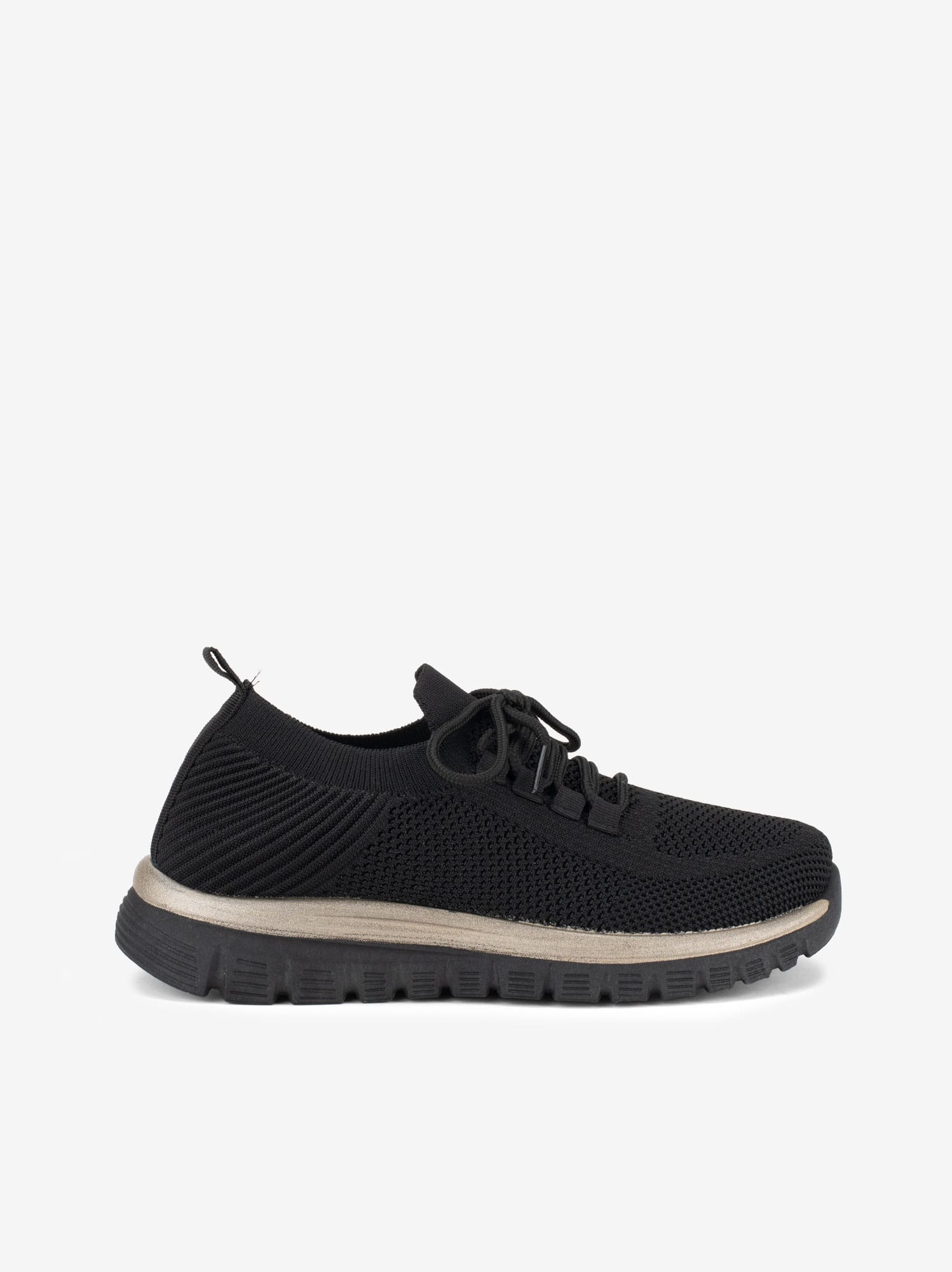 Sapatilha em Mesh de Atacador com Sola Estilo Running