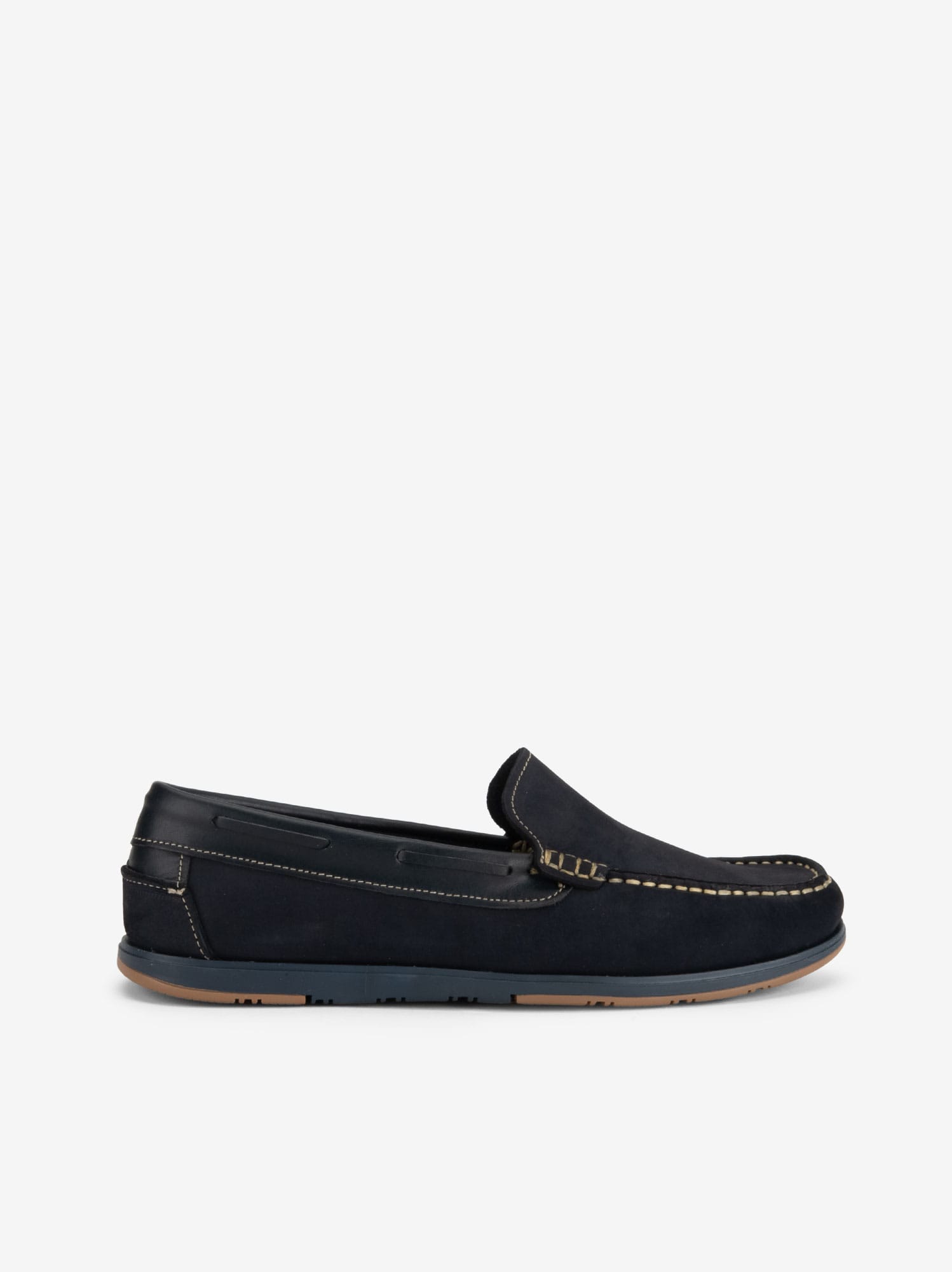 Sapato Mocassim Slip On em Pele Nobuck Combinada