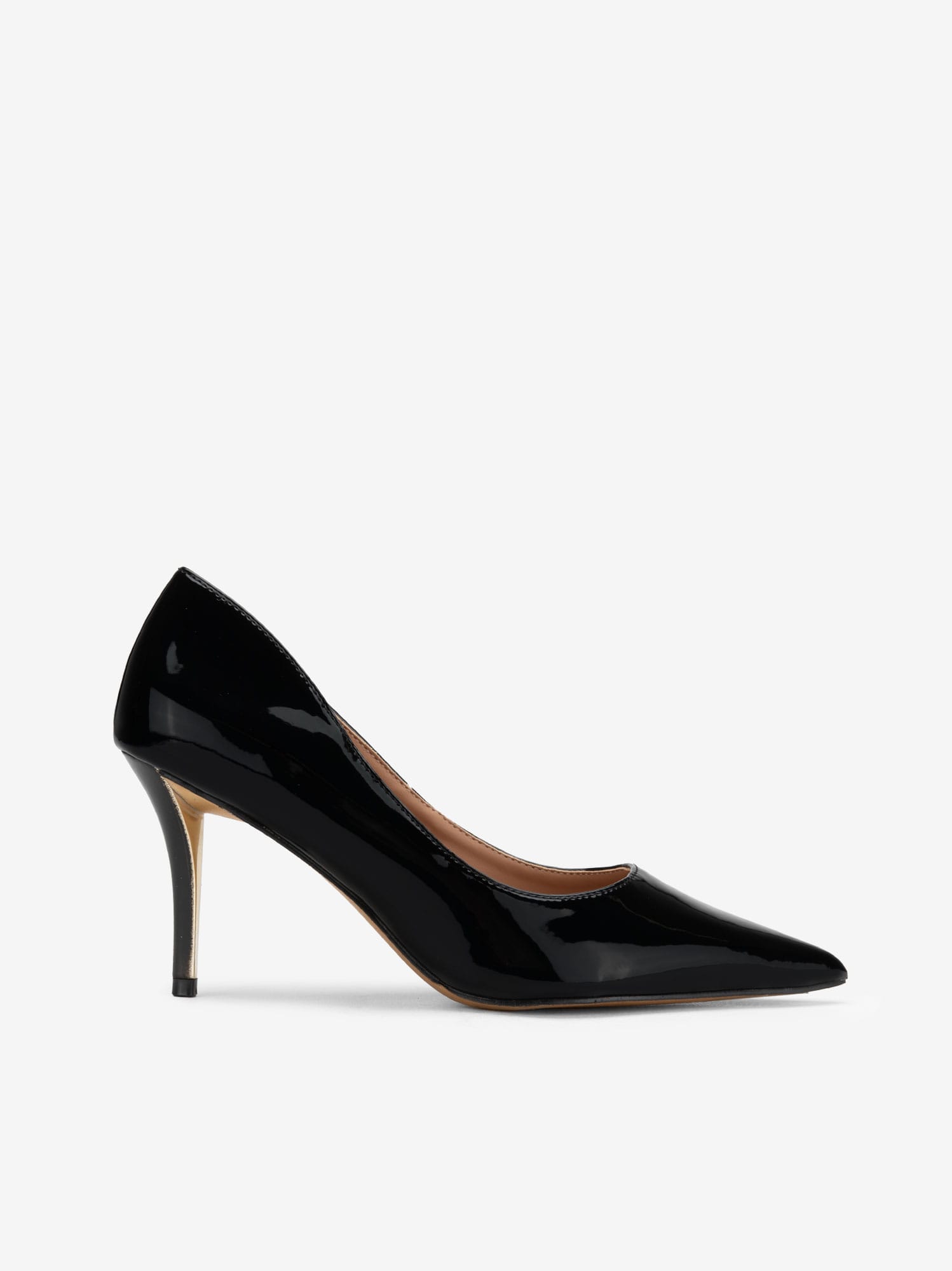 Sapato Pump em Verniz de Sola Dourada