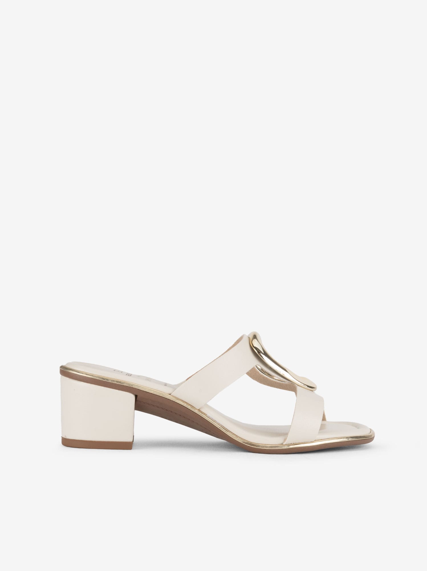 Sandália Mule de Tacão com Aplicação