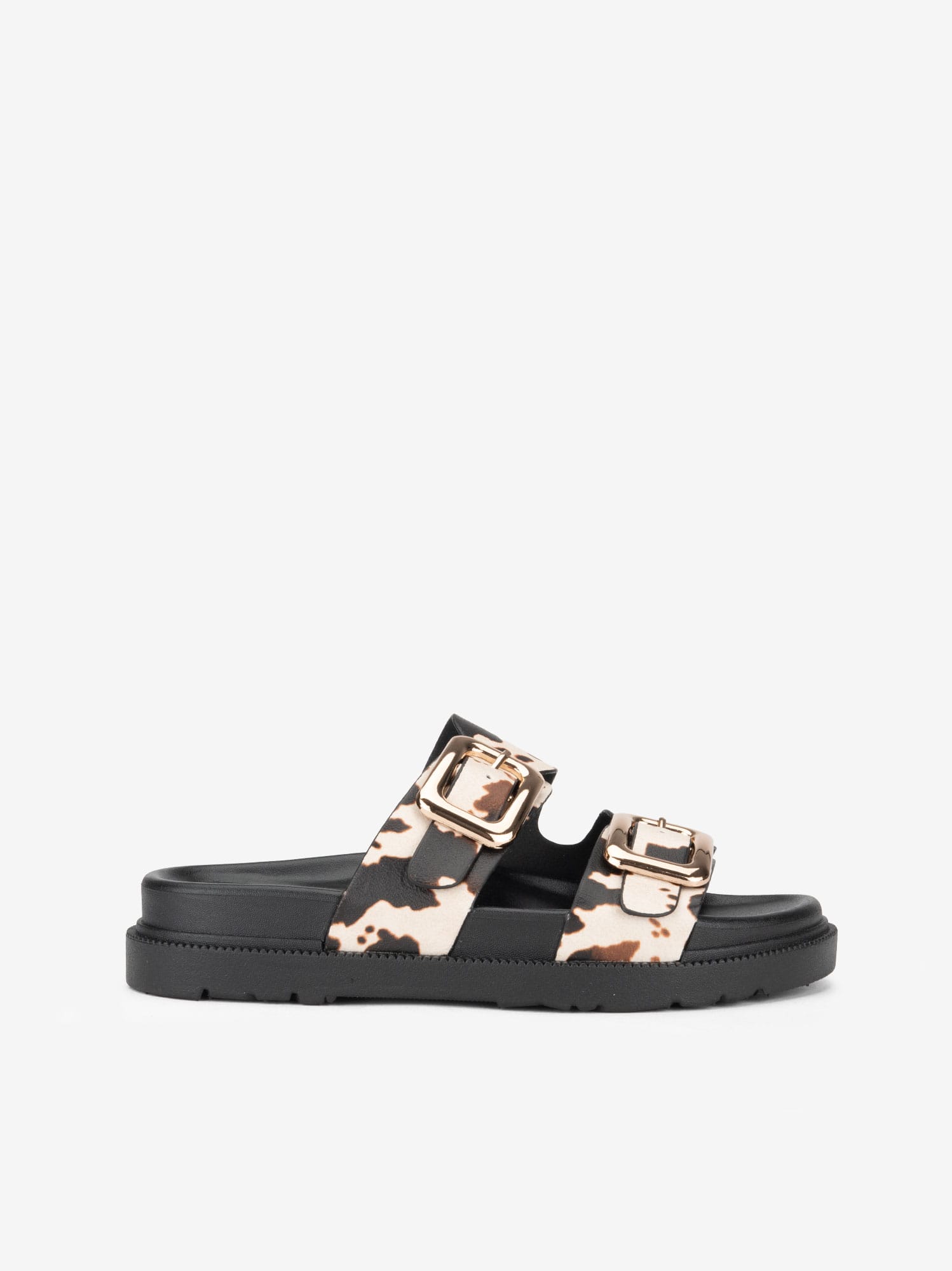 Chinelo de Fivela Estampado Animal Print